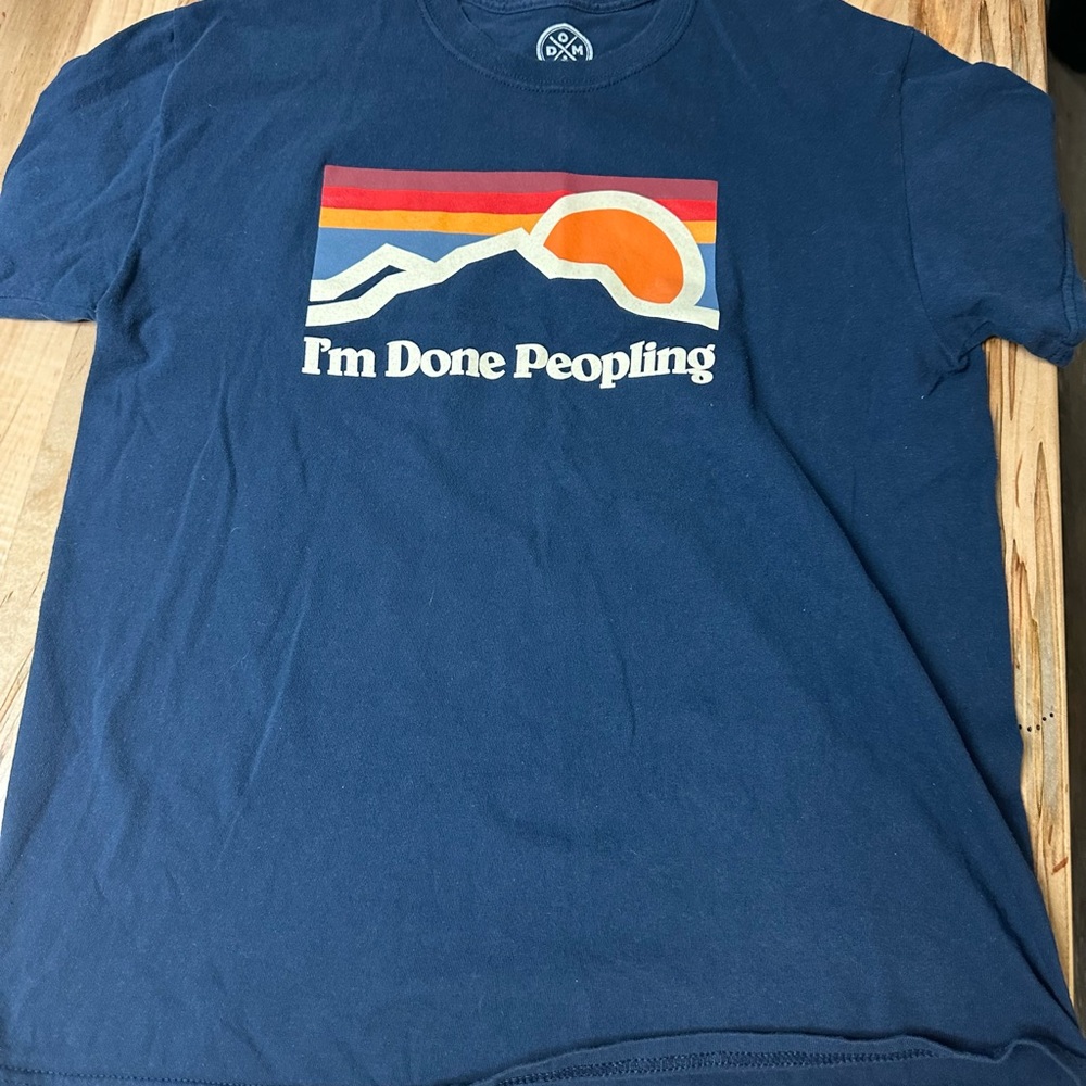 I'm Done Peopling Graphic Tee - Navy by DOOR